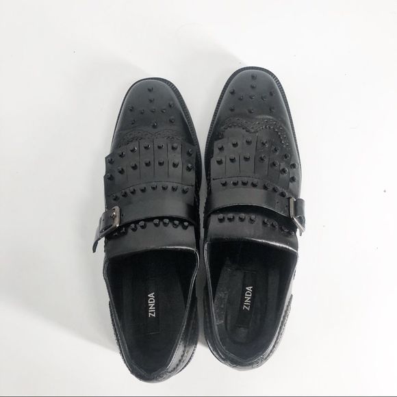 Zinda Studded Loafer Tassel Oxford Black Sz 39/9 - Picture 5 of 6